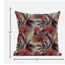 Cojín de ante tropical amarillo rojo de 18.0 in.