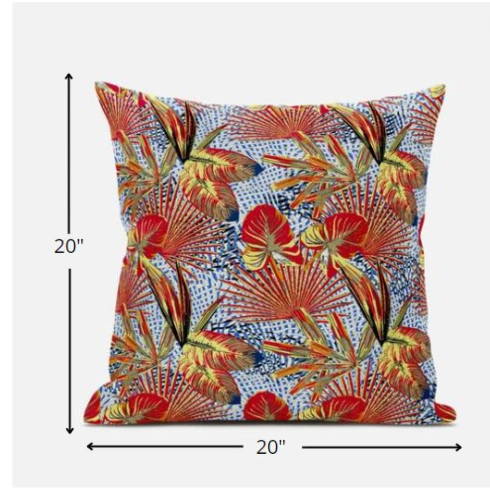 18 英寸深紅色熱帶絨面革抱枕