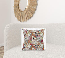 Cojín de ante tropical rojo blanco de 18.0 in.