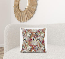 Cojín de ante tropical rojo blanco de 18.0 in.