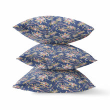 Cojín de gamuza de rosas amarillas azules de 16 