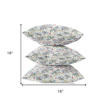 Cojín de gamuza de rosas de color verde claro y gris de 16.0 in.