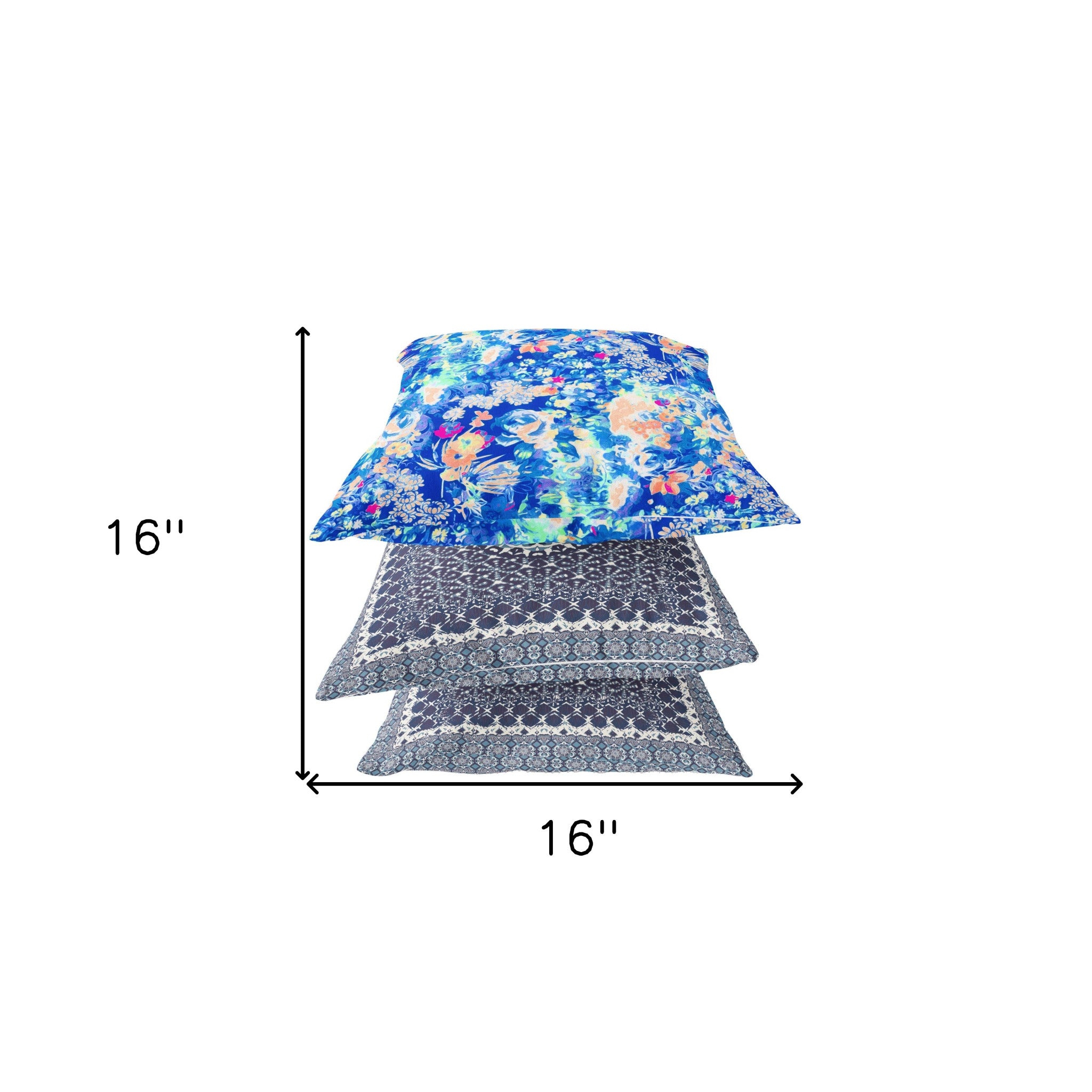 16" Bright Blue Springtime Suede Throw Pillow