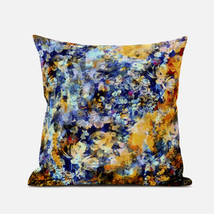 18" Orange Indigo Springtime Suede Throw Pillow