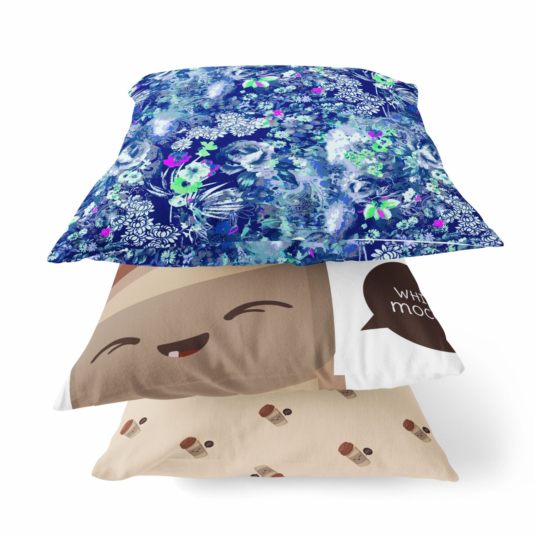 Cojín de gamuza de primavera azul púrpura de 18"