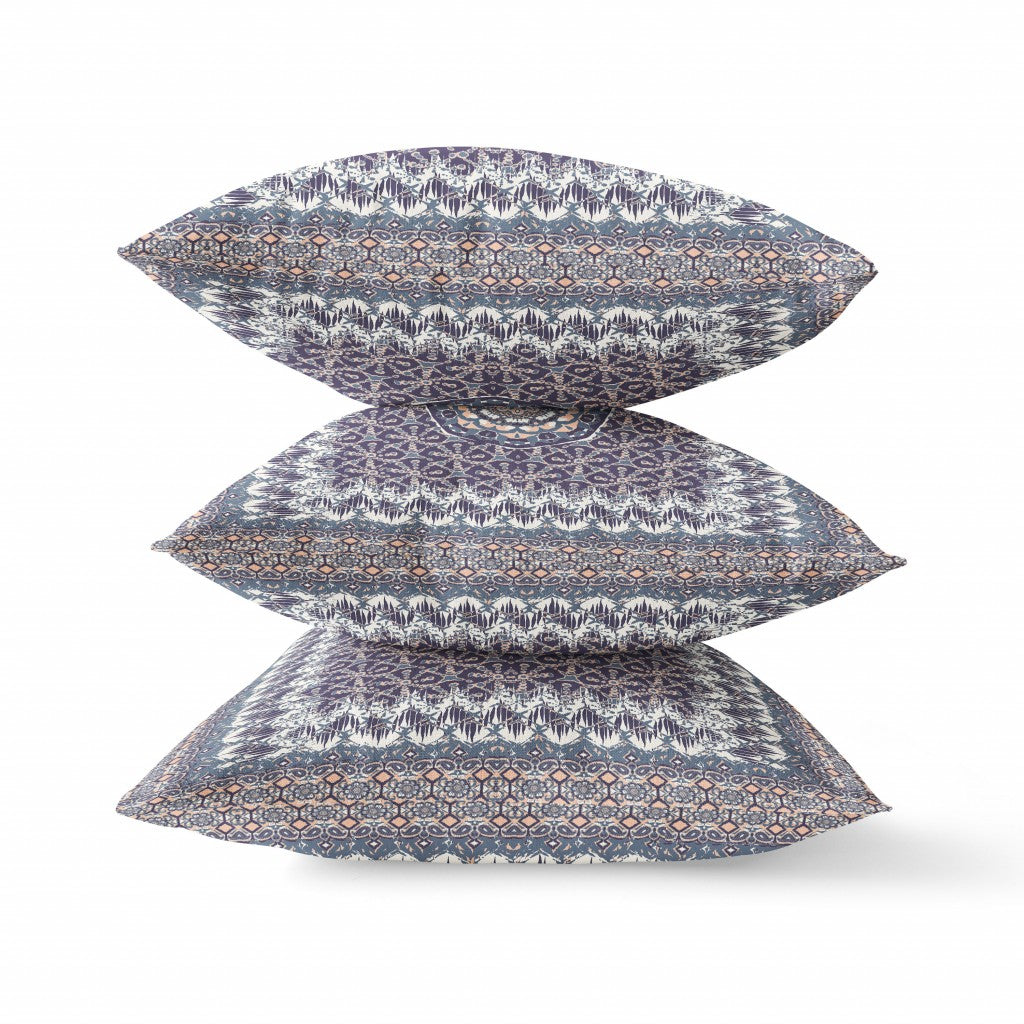 16” Gray Peach Holy Floral Suede Throw Pillow