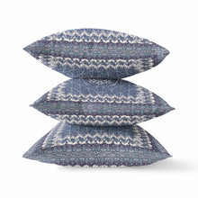 16” Indigo White Holy Floral Suede Throw Pillow