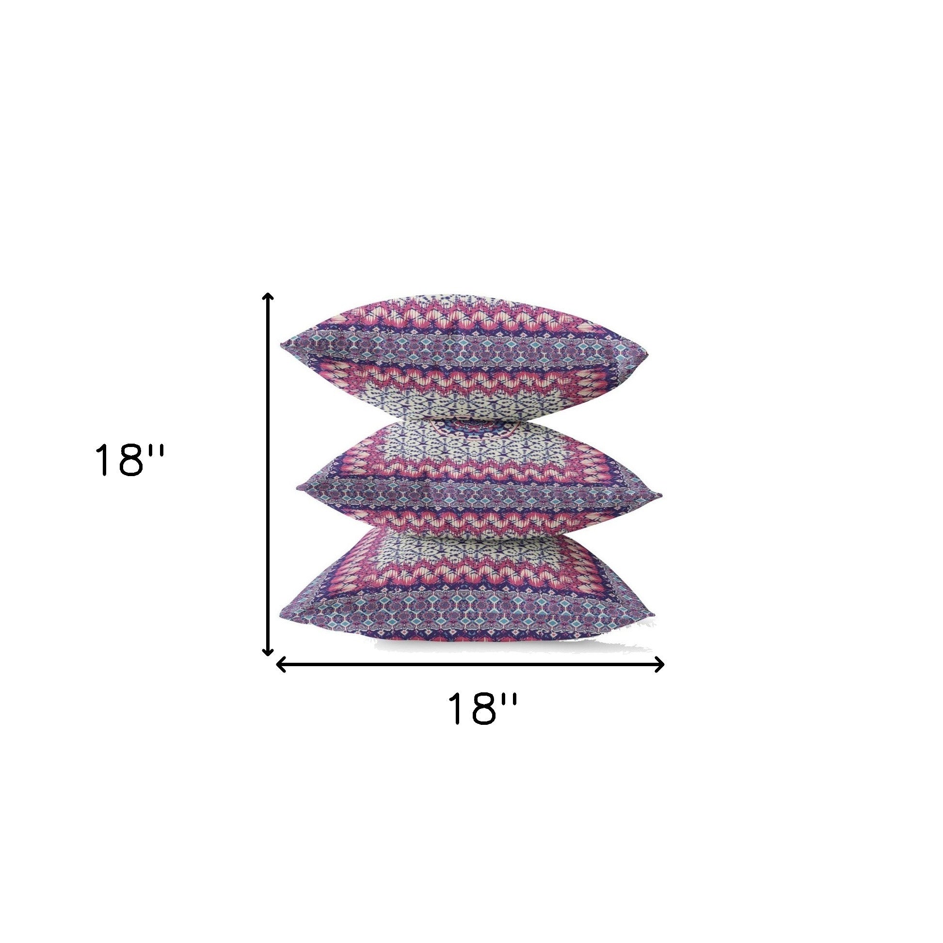 Cojín de ante floral sagrado índigo magenta de 18"