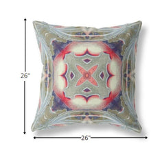 18” Sage Pink Geo Tribal Indoor Outdoor Throw Pillow