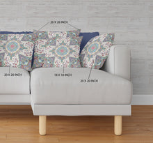 18 英寸奶油粉色波西米亞花絨面革抱枕