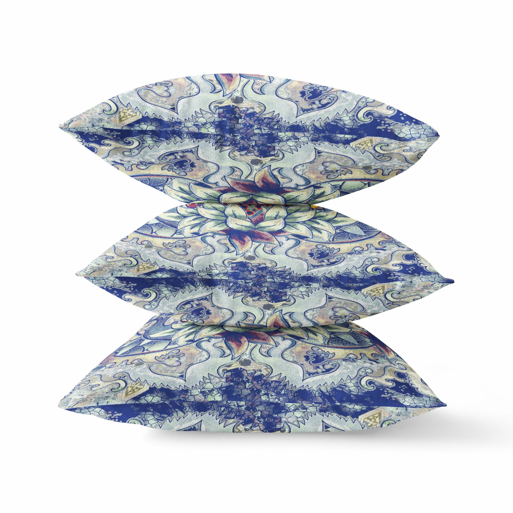 Cojín de gamuza flor gris azulado de 18 "