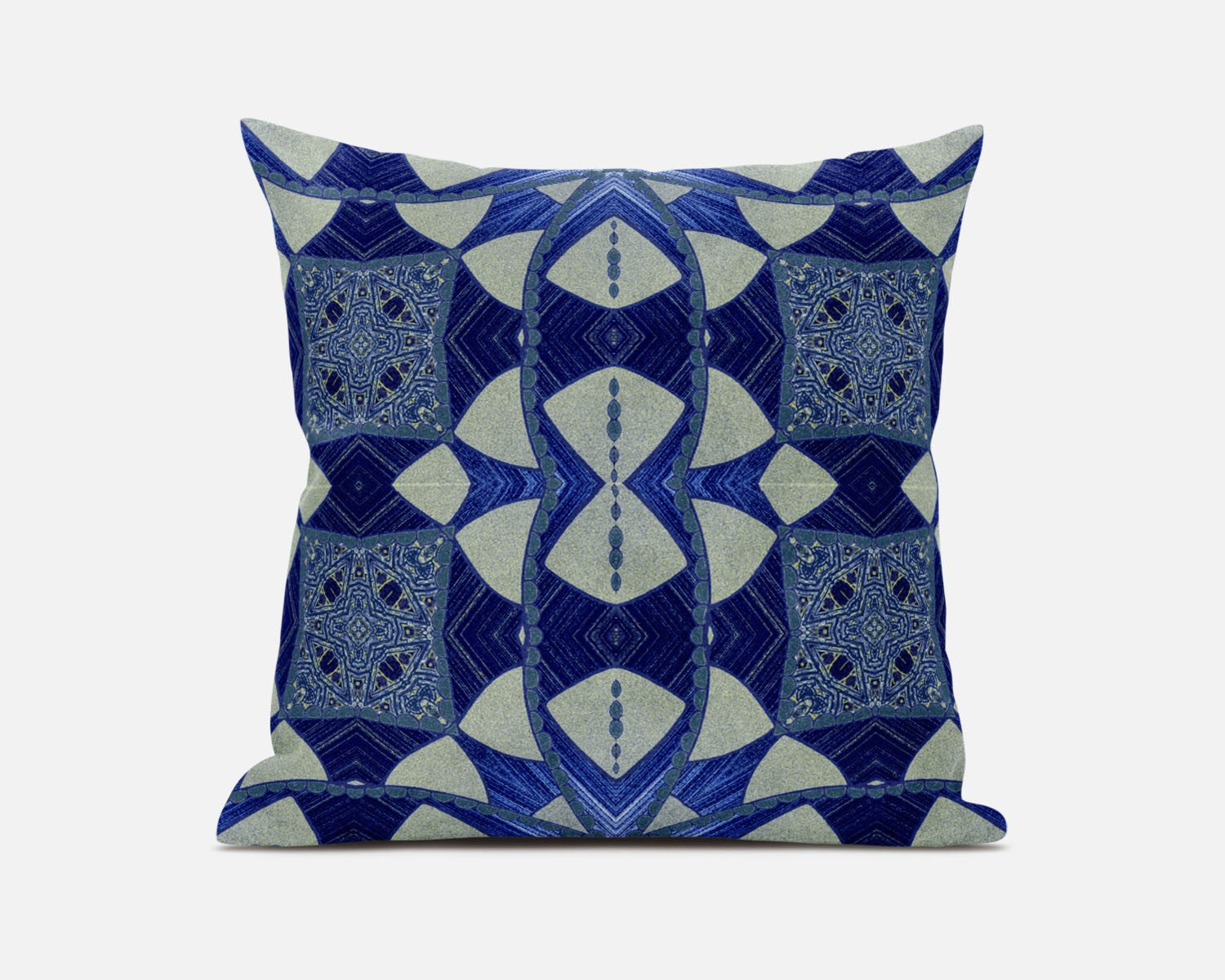 16" Dark Blue Cosmic Circle Boho Suede Throw Pillow