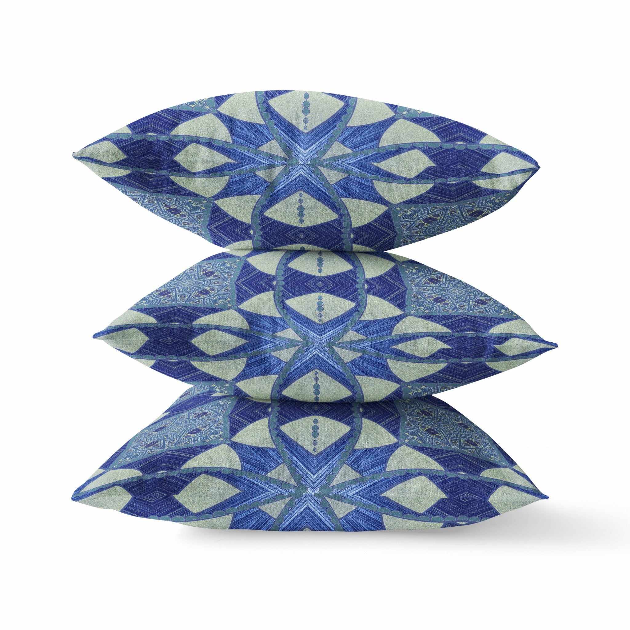 16" Dark Blue Cosmic Circle Boho Suede Throw Pillow