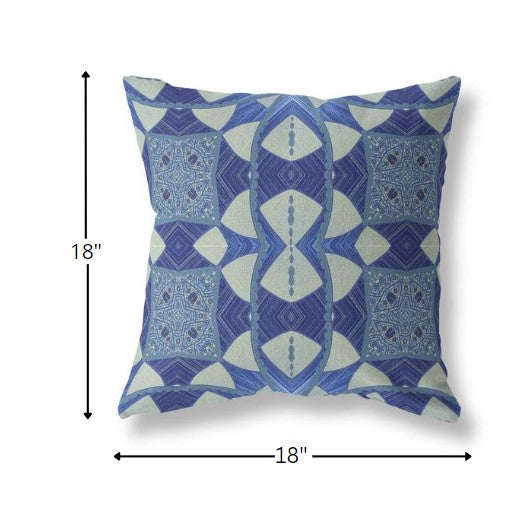 Cojín de gamuza boho con círculo cósmico azul oscuro de 18"