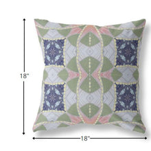 Cojín de gamuza boho con círculo cósmico rosa verde de 18.0 in