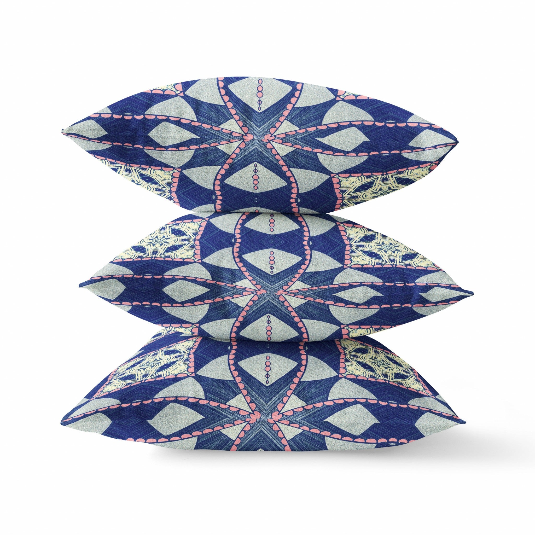 Cojín de gamuza boho con círculo cósmico rosa índigo de 16"