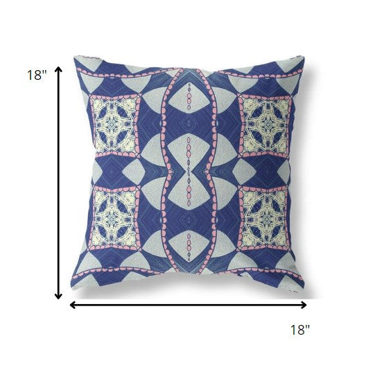 Cojín de gamuza boho con círculo cósmico rosa índigo de 18"