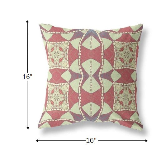 16" Muted Magenta Cosmic Circle Boho Suede Throw Pillow