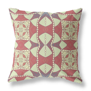 Cojín de gamuza boho con círculo cósmico magenta apagado de 18"