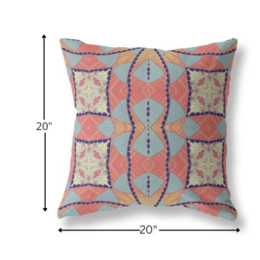 Cojín de gamuza boho con círculo cósmico rojo índigo de 18"