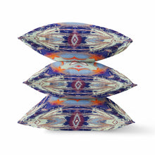 Cojín de gamuza tribal Geo naranja índigo de 18 