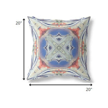 18” Cream Peach Geo Tribal Suede Throw Pillow