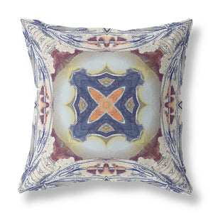 Cojín de gamuza gris marrón Geo Tribal de 18 "