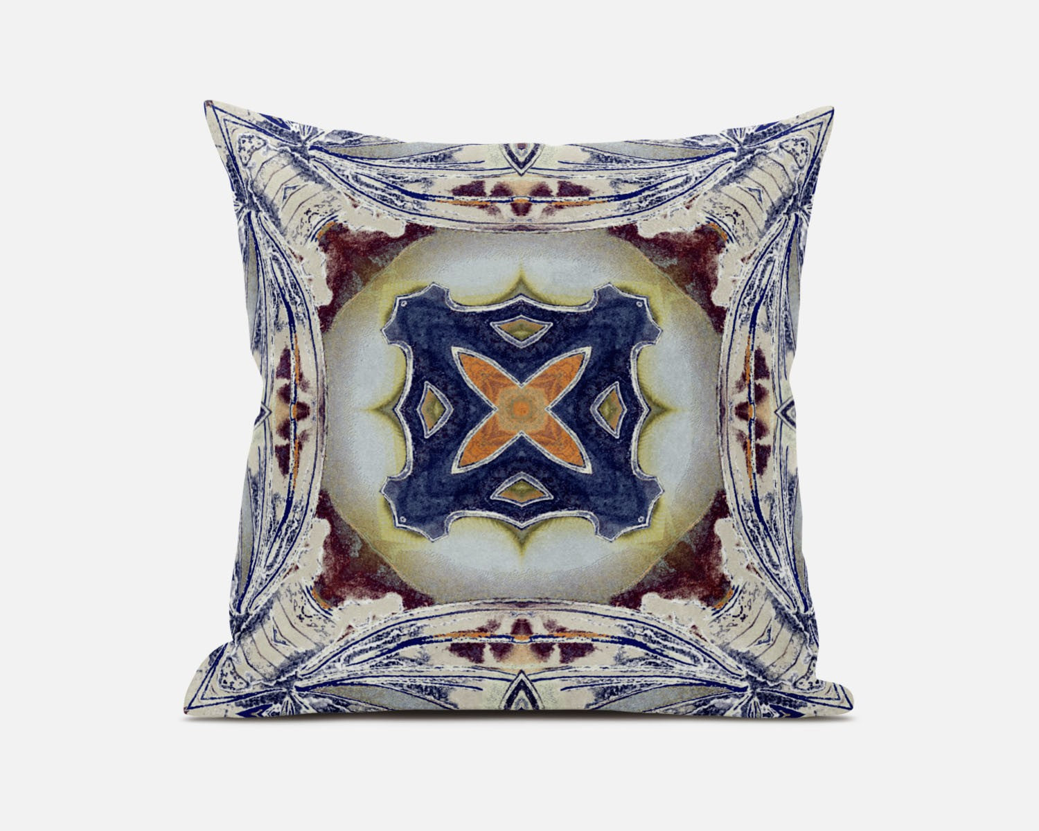 18 英寸灰棕色 Geo Tribal 絨面革抱枕