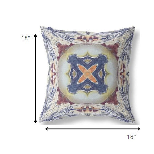 18 英寸灰棕色 Geo Tribal 絨面革抱枕