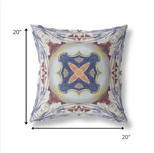 18 英寸灰棕色 Geo Tribal 絨面革抱枕