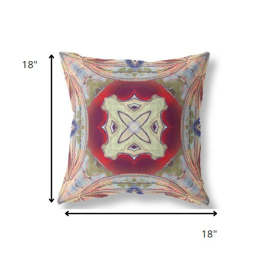 18 英寸洋紅色 Geo Tribal 絨面革抱枕
