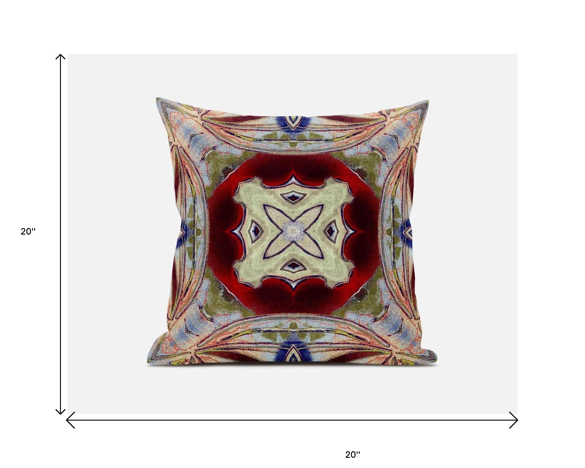 18 英寸洋紅色 Geo Tribal 絨面革抱枕