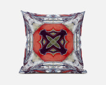 Cojín de gamuza gris melocotón Geo Tribal de 18 