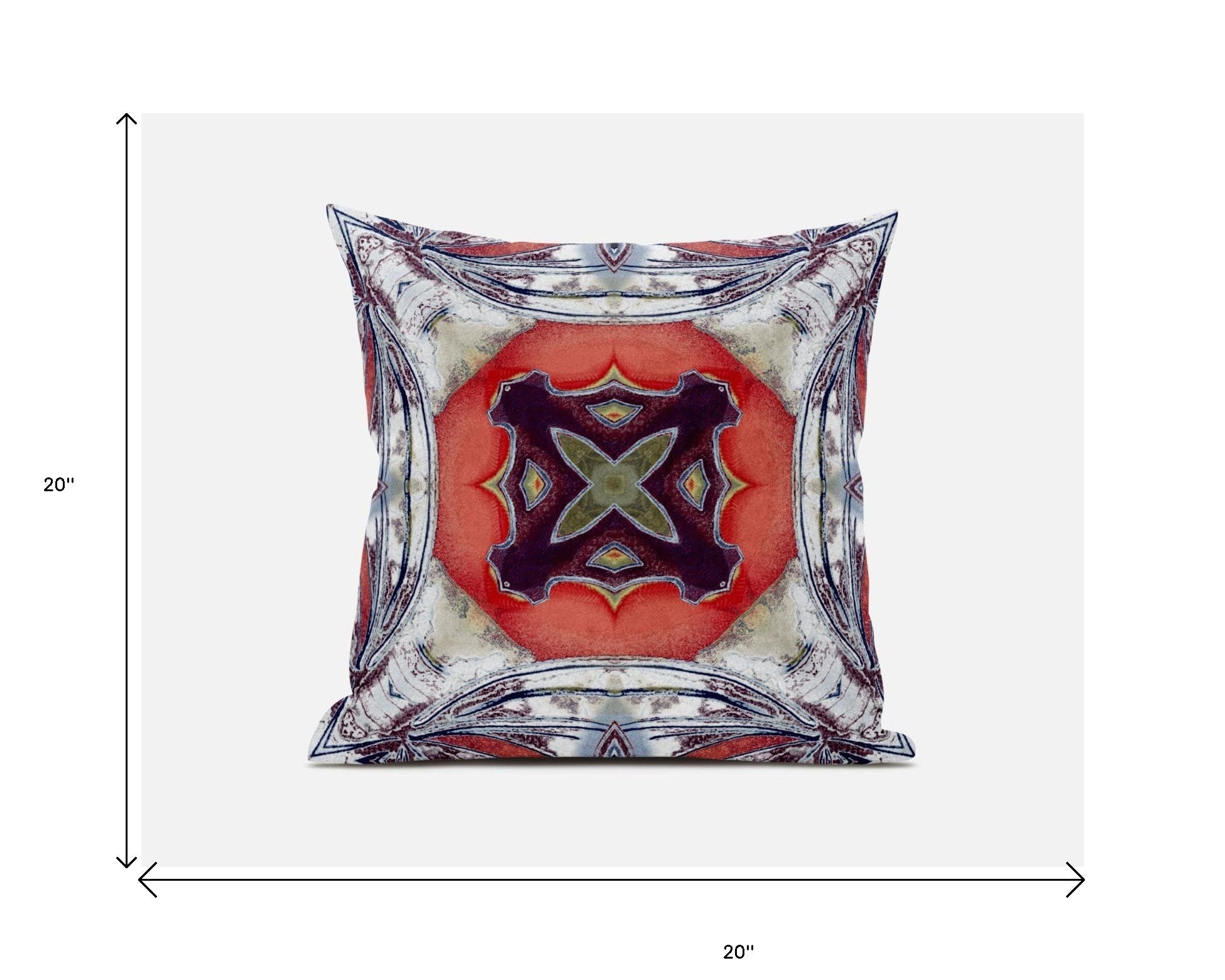 Cojín de gamuza gris melocotón Geo Tribal de 18 "