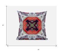 Cojín de gamuza gris melocotón Geo Tribal de 18 