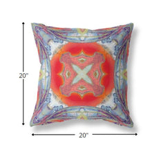 18 英寸藍橙色 Geo Tribal 絨面革抱枕