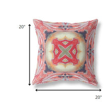Cojín de gamuza tribal Geo rojo melocotón de 18 