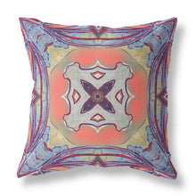 16” Purple Orange Geo Tribal Suede Throw Pillow