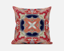 16” Red Cream Geo Tribal Suede Throw Pillow