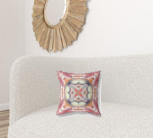 16” Red Orange Geo Tribal Suede Throw Pillow