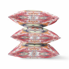 Cojín de gamuza tribal rojo naranja Geo Tribal de 18 