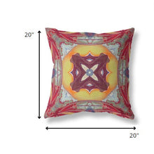 Cojín de gamuza tribal Geo amarillo rojo de 18 