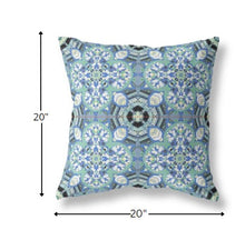 Cojín de gamuza boho de hoja de trébol blanco zafiro de 18