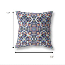 Cojín de gamuza boho de hoja de trébol azul gris de 18