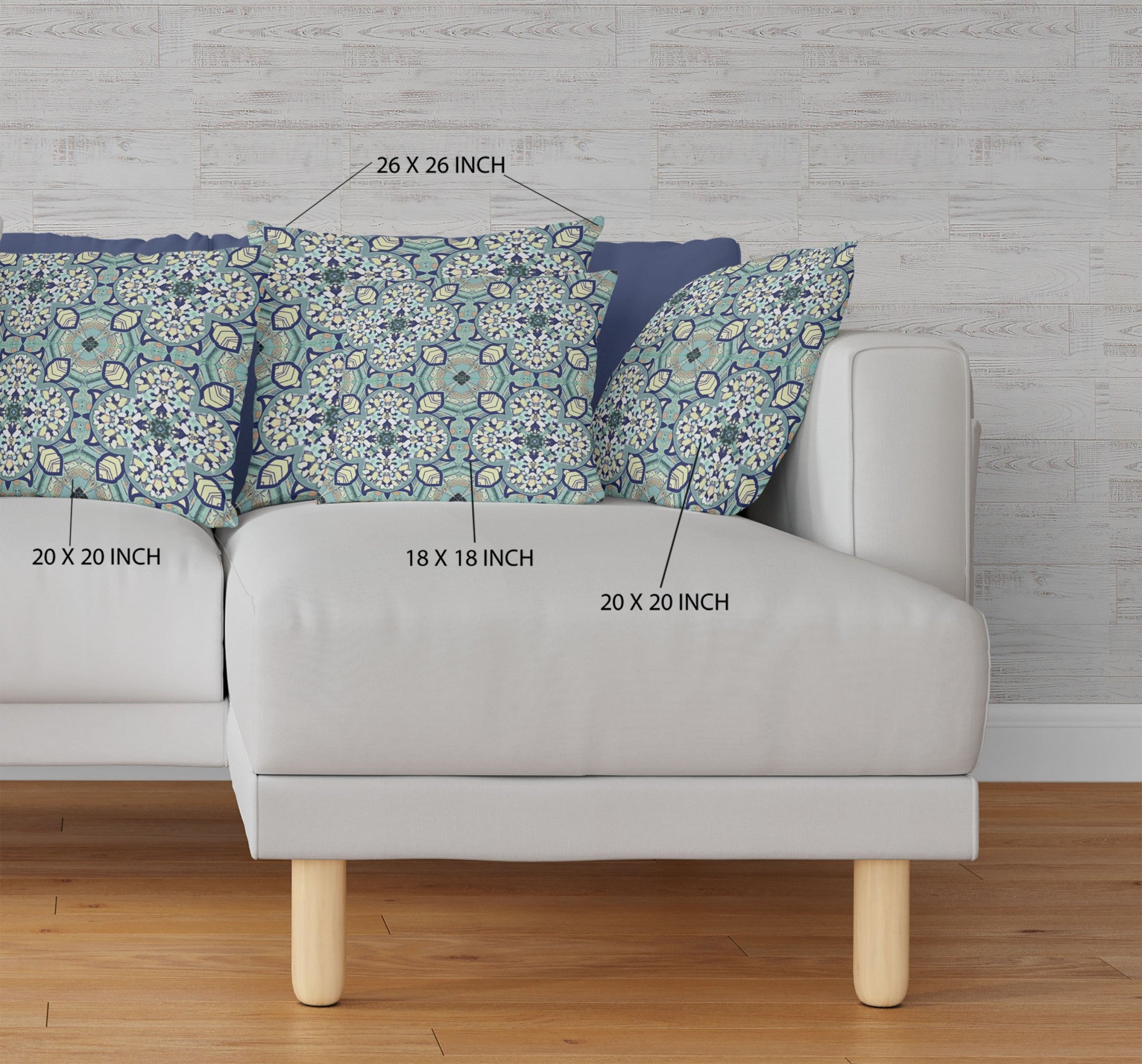 16" Green Cream Cloverleaf Boho Suede Throw Pillow