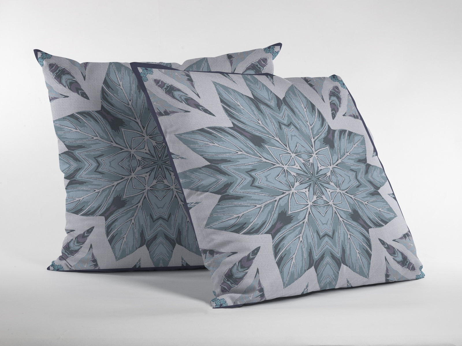 18" Blue Floral Forest Indoor Outdoor Throw Pillow