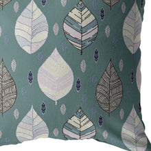 16” Pine Green Leaves Indoor Outdoor Zippered Throw Pillow