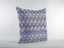 16” Purple Gray Hatch Indoor Outdoor Zippered Throw Pillow