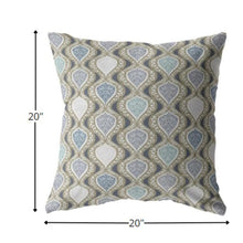 18” Gray Ogee Indoor Outdoor Zippered Throw Pillow