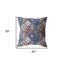 18” Turquoise Cream Trellis Suede Throw Pillow